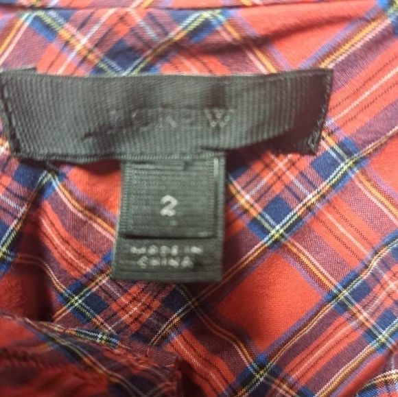 🧡J.CREW Plaid Button Down Top - Picture 2 of 5